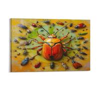 RIAVBAODG Insectes et Coléoptères Murale Coléoptères Décoration Murale Image Sur Toile Tableau Impression Sur Toile Affiche Decoration Pour Salon Chambre Décorations 20x30inch(50x75cm)