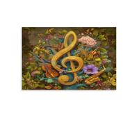 RIAVBAODG Instruments de Musique Impression Sur Toile Violin Saxophone Décoration Murale Image Sur Toile Tableau Affiche Decoration Pour Salon Chambre Pour Élégante 16x24inch(40x60cm)