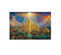 RIAVBAODG Jérusalem Descending from Heaven Murale Jérusalem Décoration Murale Image Sur Toile Tableau Impression Sur Toile Affiche Decoration Pour Salon Chambre Décorations 12x18inch(30x45cm)