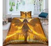 RIAVBAODG La déesse Isis Impression 3D Motif Déesse égyptienne 2Pcs Housse De Couette Doux Et Confortable Décoration De Chambre À Coucher pour Adultes Enfants Filles Single（135x200cm）