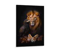 RIAVBAODG Lion Murale Aigle royal Decoration Murale Peintures Sur Toile Impression Sur Toile Affiche Decoration Pour Chambre Et Couloir Premium 12x18inch(30x45cm)