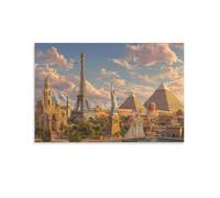 RIAVBAODG Monuments Célèbres Mondiaux Impression Sur Toile Monuments Célèbres Décoration Murale Image Sur Toile Tableau Affiche Decoration Pour Salon Chambre Pour Élégante 20x30inch(50x75cm)