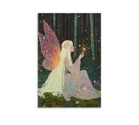 RIAVBAODG White-haired Fée Murale Fée Decoration Murale Peintures Sur Toile Impression Sur Toile Affiche Decoration Pour Chambre Et Couloir Premium 08x12inch(20x30cm)