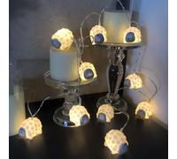 Riaxuebiy 1.65M 10 LED Mouton Guirlande Lumineuse Alimenté par Batterie Décoratif Veilleuse pour Fête des animaux de la ferme,Noël,Halloween,Mariage,Chambre d'enfants (Mouton)