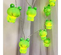 Riaxuebiy 10 LED 1,65M Jolie Guirlande Lumineuse en Forme D'animal,Grenouille Lumières Féériques Veilleuse Lumière Suspendue,Décoration de Noël Guirlande Lumineuse (1.65M-Batterie, Grenouille)