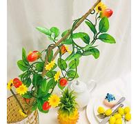 Riaxuebiy 2 Pièces Guirlandes de Tomate Cerise Artificielles Guirlande de Fleurs Fruit Artificielles Suspendre Plante Vigne pour Maison Jardin Cérémonie L'arche de Mariage Décoration (Tomate Cerise)