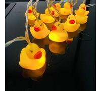 Riaxuebiy 5.4FT Enfants Chambre Animaux Canard Guirlande Lumineuse pour Vacances Mur Fenêtre Arbre Fête Cour Jardin Salon Dortoir Décoratif Squeeze son Grinçant (10LED, Jaune)