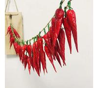 Riaxuebiy 5 Pack Simulation Chili Chaîne Artificielle Réaliste Faux Légumes Artificielle Poivron Rouge Faux Légumes Chili Corde Suspendue Décor À La Maison Accessoires De Photographie (Rouge Chili)