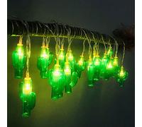 Riaxuebiy Artificielle LED Chili Allumée Guirlandes Lumineuses Cactus par a Pile Fruit Légume Lumière avec Chili Rouges pour Noël Halloween Fête Decor (B-Cactus, 3m/20led)