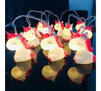 Riaxuebiy Enfants Chambre Licorne Guirlande Lumineuse pour Vacances Mur Fenêtre Arbre Fête Cour Jardin Salon Dortoir Décoratif Squeeze son Grinçant (1.65m/10led, Rose Licorne)