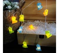 Riaxuebiy Guirlande Lumineuse Enfant en Dinosaures avec 10 LED Blanc Chaud à Piles (1.65m/10led, Dinosaures)