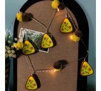 Riaxuebiy Guirlande Lumineuse pour Enfant en Pizza et Pompons, à 10 LED Blanc Chaud, Alimenté par USB, Pizza Veilleuse pour Chambre d'enfants Noël Halloween Décoration (Pizza)