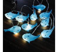 Riaxuebiy Guirlande Lumineuse Requin avec 20 LED Blanc Chaud à Piles & Cable USB pour Intérieur/Extérieur Chambre des enfants Fête Noël Décoration (3m/20led, Requin)