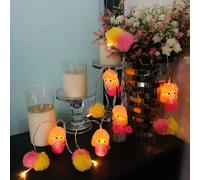 Riaxuebiy Guirlande Lumineuse Sirène 1,65 m 10 LED Boule En Peluche Sirène Veilleuse À Piles Guirlande Lumineuse Intérieur Chambre D'enfant Noël Sirène Fête Décor