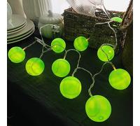 Riaxuebiy Guirlandes Lumineuses de Basket-ball, 5,4 pieds 10 LED Alimenté par pile Soirée à thème Sport de Balle Lumières Décoratives (Tennis)