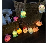 Riaxuebiy Jolies Guirlandes Lumineuses en Forme de Dinosaure,Mini Dinosaure Coloré Décoratif Fée Lampe Alimenté par Batterie pour Fête, Noël, Halloween, Mariage (1.65m/10led, Dinosaure coloré)