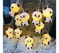 Riaxuebiy Jolies Guirlandes Lumineuses en Forme de Panda,Panda Décoratif Fée Lampe Alimenté par Batterie pour Fête, Noël, Halloween, Mariage (1.65m/10led, Panda)