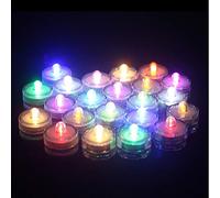 Riaxuebiy Lot de 12pcs Bougies LED étanche Submersible Lampe étanche Waterproof Lumières de Thé avec Pile Bouton pour Mariage Anniversaire Noël Décoration (Coloré)