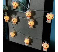 Riaxuebiy Marie Chat Guirlande Lumineuse,10 LED Fonctionnant à Piles en Forme A'animal Lumières Chat pour Arbre de Noël,Vacances d'intérieur,Décoration de Chambre D'enfant (Marie Chat)