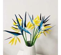 Riaxuebiy Oiseau de Paradis Fleurs Artificielles en PU Strelitzia Tiges 57 cm pour Bouquets Mariage Mariée Bureau à Domicile Décoration (Bleu Marine, 10Pcs)