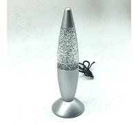 Riaxuebiy USB Changement de Couleur Étoile Lave Vintage Lampe de Bureau Mini 7,28 pouces Veilleuse Lampe à Lave Pailletée pour Enfants Garçons Filles Chambre Adulte (Changement de couleur-Argent)