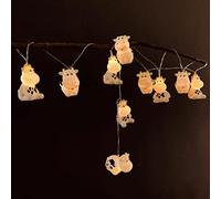 Riaxuebiy Vache Laitière Guirlande Lumineuse, 10 à LED Blanches Chaud pour Intérieur Chambre d'enfants Noël Halloween Pâques