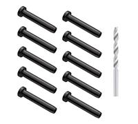 RiaYer Lot de 10 embouts filetés invisibles pour terminaux morts - Convient pour kit de garde-corps de câble de 0,3 cm - Raccords d'extrémité en acier inoxydable T316 de qualité marine - Pour poteaux en bois/métal (noir)