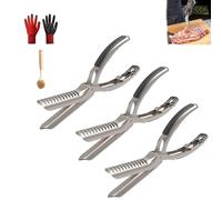 Rib Prep Pro, outil de retrait de membrane de barbecue en acier inoxydable 304, passe au lave-vaisselle pour les amateurs de Bar-B-Q, chef, retrait facile de membrane (3 pièces)