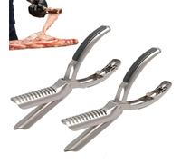 Rib Prep Pro, Rib Ribrane Remover Kit à Outils en Acier Inoxydable, BBQ Rib Skinner Premium Food-Grade 304 en Acier Inoxydable, Conception Ergonomique pour Le Retrait de la Membrane Facile (2pcs)