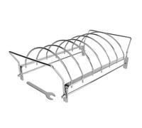 Rib Rack for Grilling, 620g Barbecue Steak Rack, Stainless Steel Rustproof Foldable Roasting Stand, Smoker Accessory for Barbecue, Pork Roasting, Wing Prep, Beef Cooking, 35x19.5x10cm