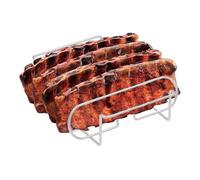 Rib Rack Support vertical pour cuisson, Support de rôti en acier inoxydable | Accessoire de grille robuste pour une circulation uniforme de la chaleur, Plateau à viande d'extérieur pour four arr