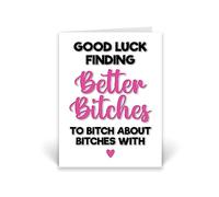 Rib Ticklerz - Carte de départ amusante - Cartes de départ - Bonne chance pour trouver de meilleures chiennes - Cartes de blague pour collègues - Cartes de travail de bureau - Carte de vœux d'adieu -