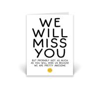 Rib Ticklerz - Carte de départ pour collègue - Cartes de départ d'emploi - Cartes de plaisanterie « We Will Miss You » - Bonne chance au revoir - Cartes promotionnelles Cadeaux - CD484