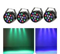 RibasuBB 4x15W LED Paire de lumières 12 LED Spotlights DMX Stage Light Disco Light Effects RGBW Spots pour DJ Disco Light Fête de Mariage Lumière