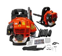RibasuBB Souffleur à essence 42,7CC 6800TR/MIN Souffleur à dos pour jardin avec bandoulière, souffleur à feuilles 2 temps pour gazon & cour, réservoir de carburant de 1,2L, refroidi par air