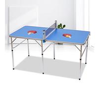 RibasuBB Table de ping-pong d'extérieur professionnelle - Mini table de ping-pong - Résistante aux intempéries - Pliable - 152 x 76 x 76 cm
