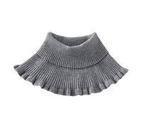 Ribbed Knitted False Fake Collar Winter Detachable Sweater Turtleneck Dickey Vintage Solid Color Neck Warmer Scarf Scarf