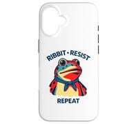 Ribbit Resist répète Une drôle de Manifestation Politique Contre Les Grenouilles Coque pour iPhone 16