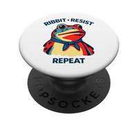 Ribbit Resist répète Une drôle de Manifestation Politique Contre Les Grenouilles PopSockets PopGrip Adhésif