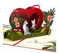 Ribbli Carte pop-up chat pour toutes les occasions, carte d'anniversaire, carte d'anniversaire, Saint-Valentin, carte d'amour romantique pour lui