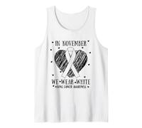 Ribbon Heart Lung Cancer Awareness in November We Wear White Débardeur