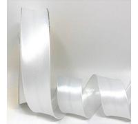 Ribbon Queen Ruban biais satiné double pli pour couture, couture, passepoil, ourlet, matelassage, patch, tenues et travaux manuels - Qualité professionnelle - Blanc - 5 m x 30 mm
