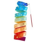 Ribbon Streamer 6,56 pieds de longueur - Ensemble de tourbillons en forme de cœur - Bâton de gymnastique pour - Kit d'activité de rythme de mouvement | Exercices de danse, routine de scène