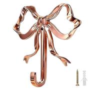 Ribbon Style Hooks, Elegant Wall Fixture, Storage Hanger with Bow Design, Door Organizer with Strong Hold, Household Storage Tool, for Outerwear Kitchen Laundry Room Closet Doors