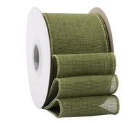 Ribbonitlux Ruban en toile de jute moss avec fil, 75mm x 18 mètres, bord filaire pour emballage cadeau, grand nœud, couronne et décoration de sapin de Noël