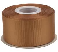 Ribbonitlux Ruban gros-grain 50 mm x 22,5 m - Ruban polyester haut de gamme pour nœuds, emballages cadeaux, mariages et loisirs créatifs - Couleur unie : Brun doré (#846) - 1 rouleau