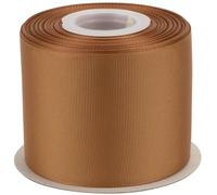 Ribbonitlux Ruban gros-grain 75 mm x 22,5 m - Ruban polyester haut de gamme pour nœuds, emballages cadeaux, mariages et loisirs créatifs - Couleur unie : Brun doré (#846) - 1 rouleau