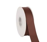 Ribbonitlux Ruban gros grain massif de 25 mm de large 22 mètres, ensemble pour emballage cadeau, décoration de fête, applications de couture, mariage et artisanat (850-Marron)