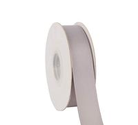 Ribbonitlux Ruban gros grain massif de 25 mm de large 22 mètres, ensemble pour emballage cadeau, décoration de fête, applications de couture, mariage et artisanat (012-Argenté)