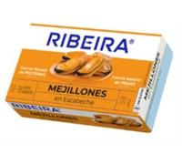 Ribeira Moules à l'Escabèche de Galice, Calibre 13/18, Pack de 3 Boîtes de 111g